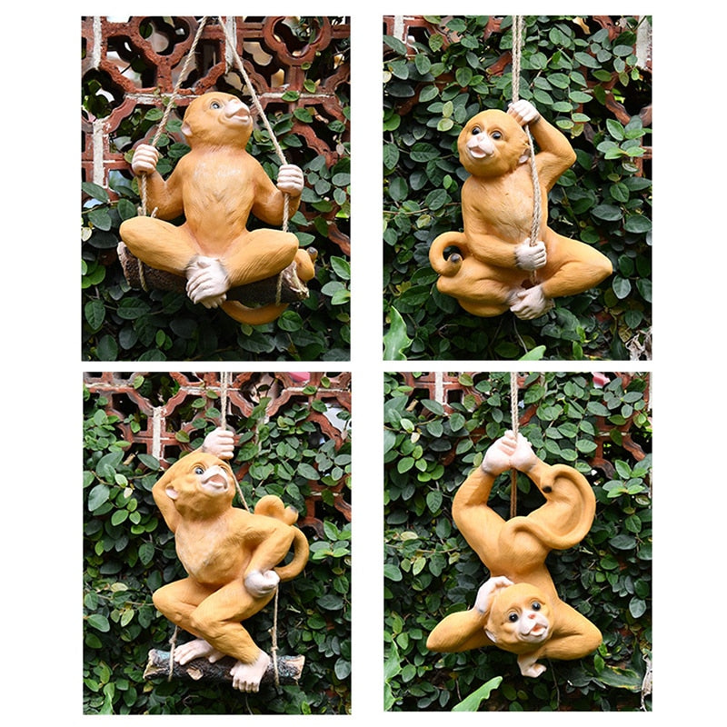 hanging monkey garden ornaments