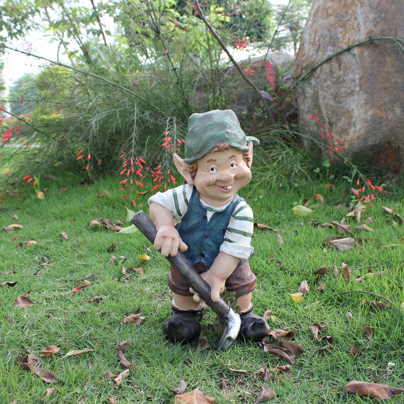 concrete fisherman statue