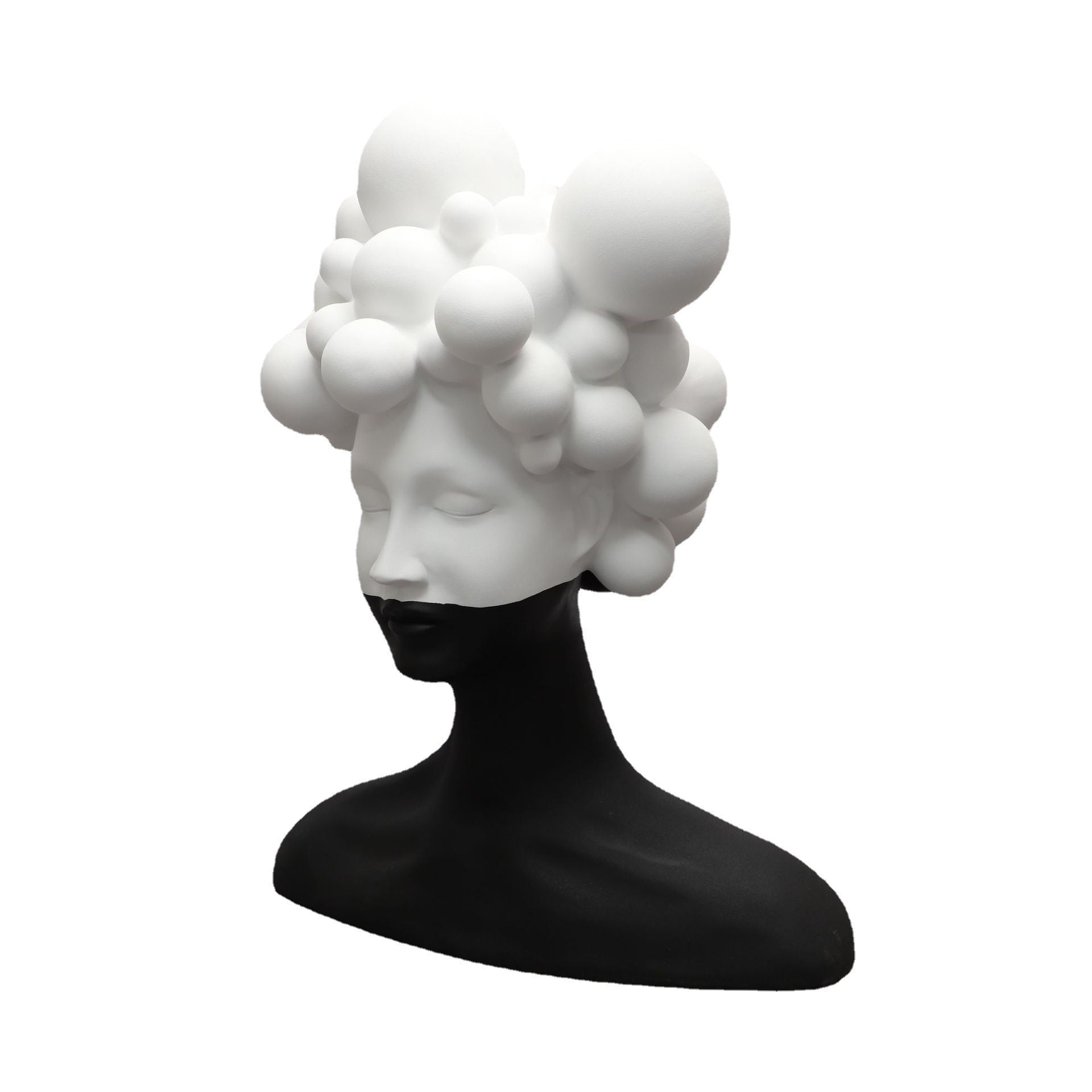 Modern Artistic Bust Sculpture | Black and White Decorative Bust for Home