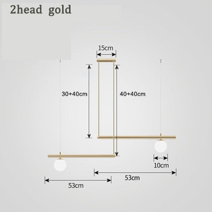 two head gold lamp
