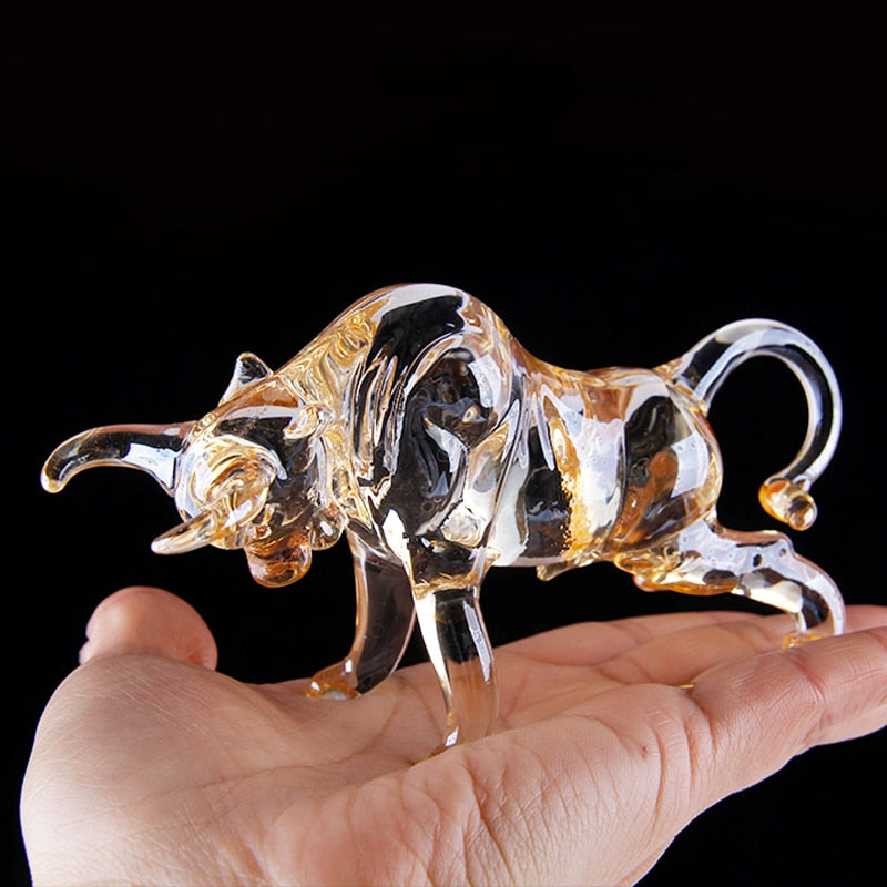 Crystal Bull Sculpture