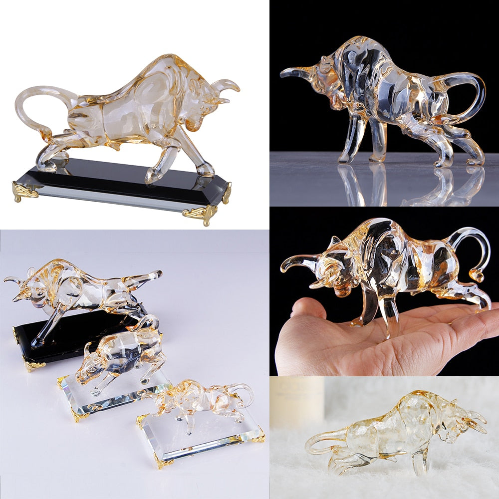 Crystal Bull Sculpture