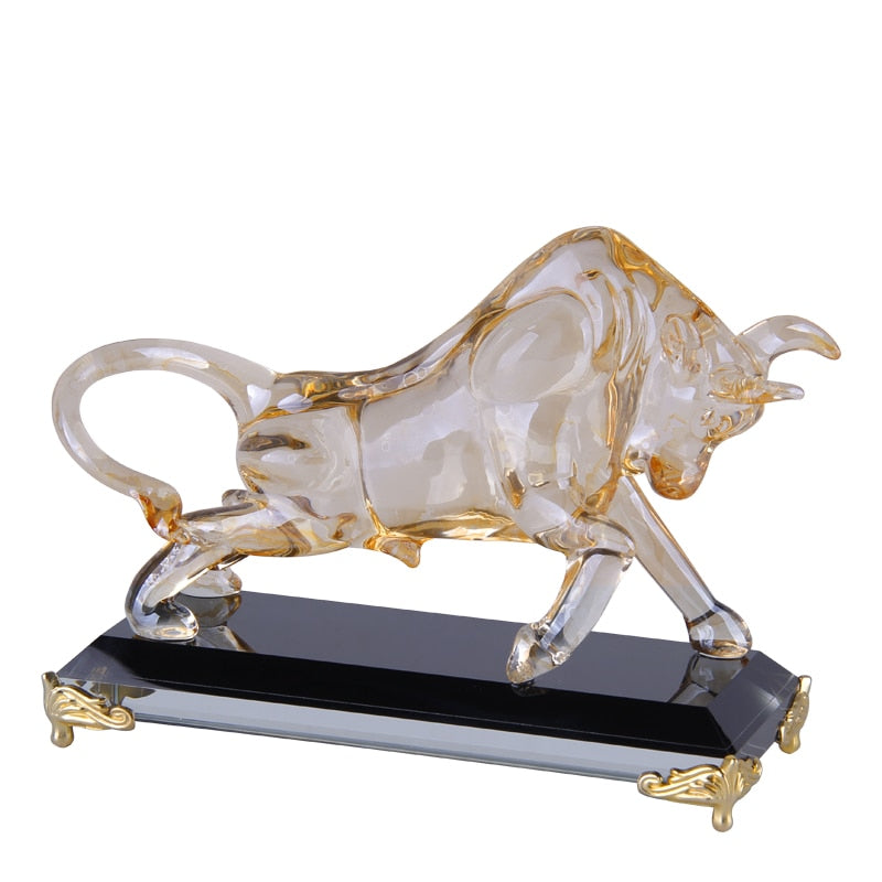 Crystal Bull Sculpture