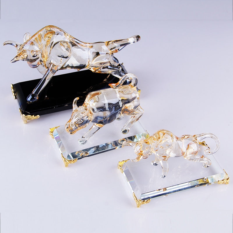 Crystal Bull Sculpture