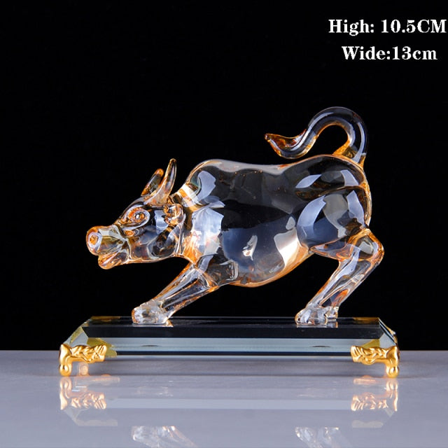 Crystal Bull Sculpture
