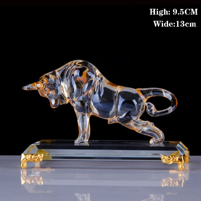 Crystal Bull Sculpture