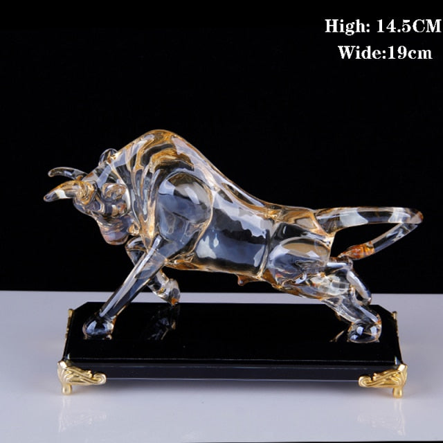 Crystal Bull Sculpture