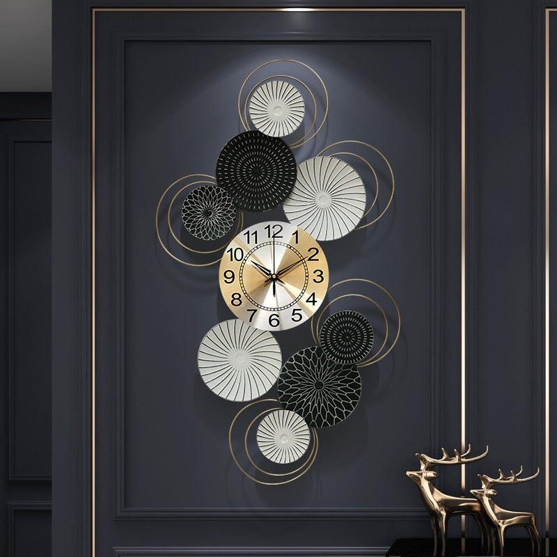 Abstract Nordic Wall Clock | Silent Metal Art Clock