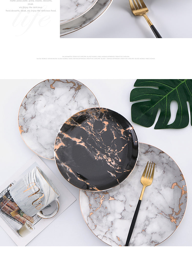 Luxurious Marble Pattern Plates