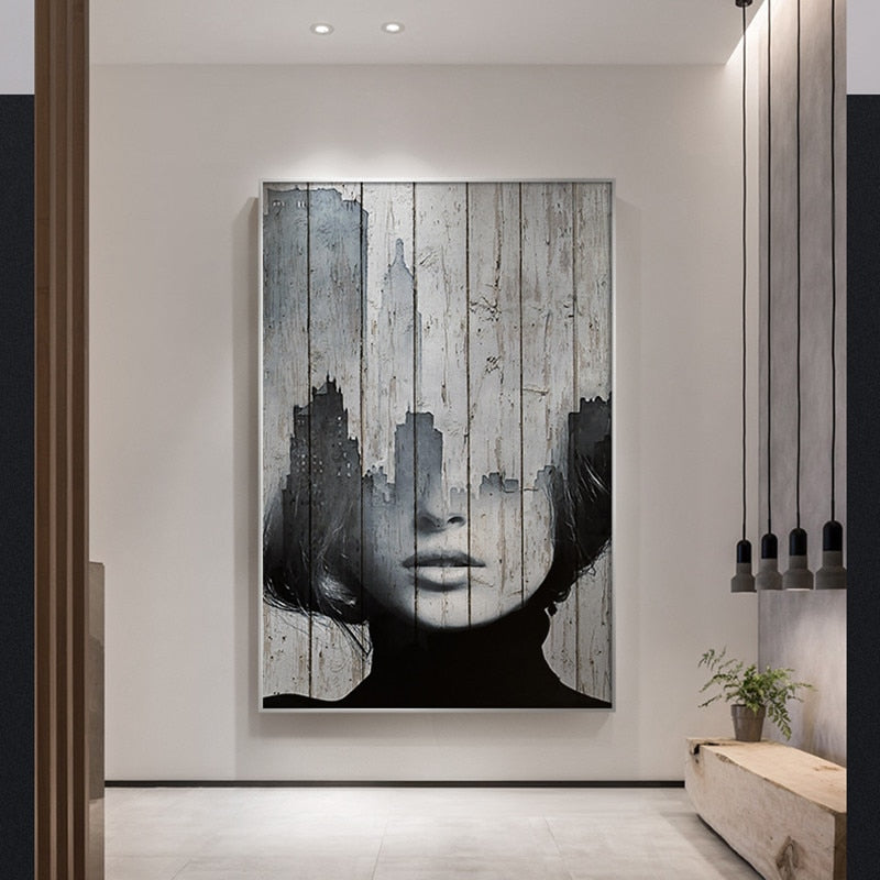 Black and white abstract art