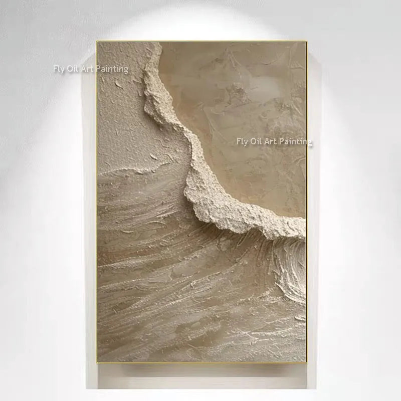 White Ocean Wave Art | Textured Beach Painting