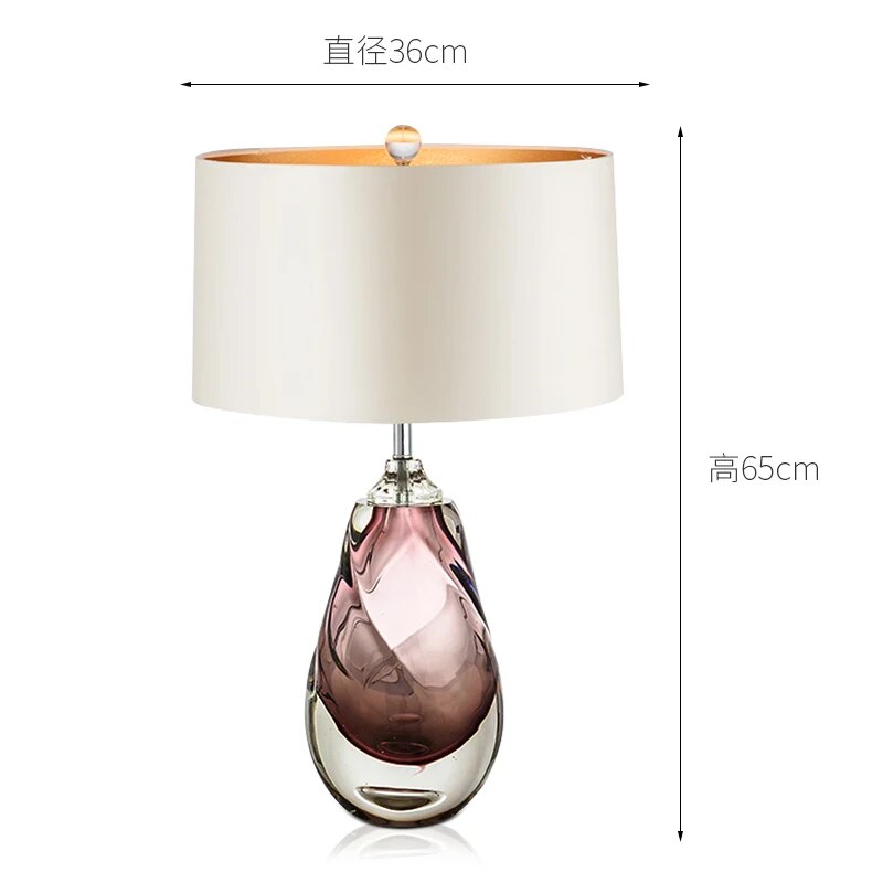 GLASS BASE TABLE LAMP |GLASS GLAZED DESK LAMP