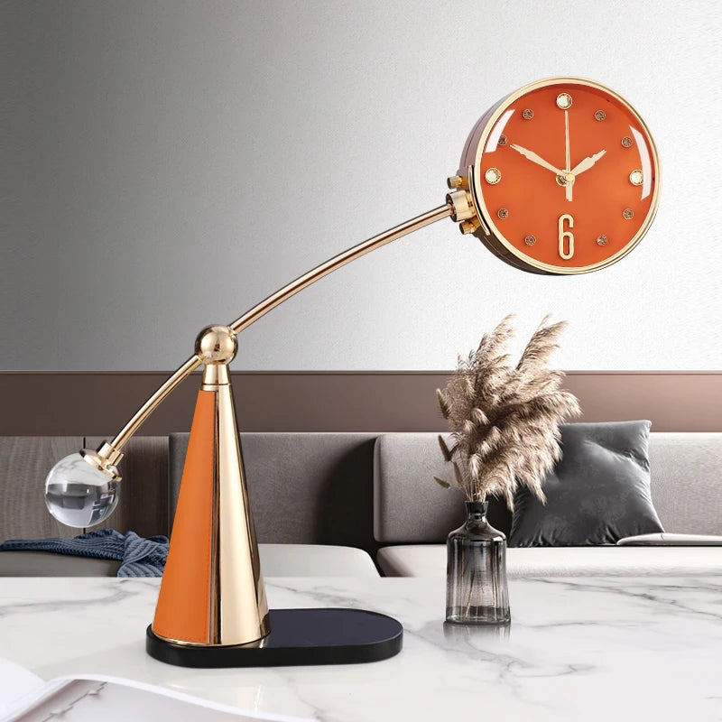 Light Luxury Metal Desk Clock 