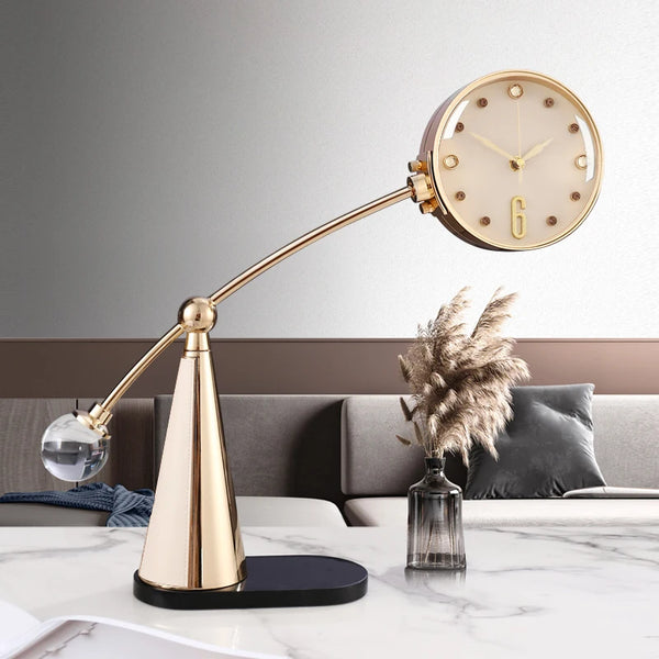 Light Luxury Metal Desk Clock 