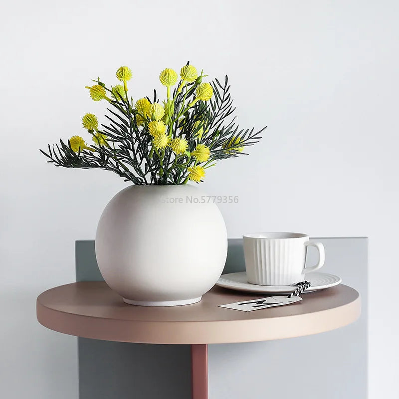 Nordic Spherical Vase | Ceramic Home Ornaments