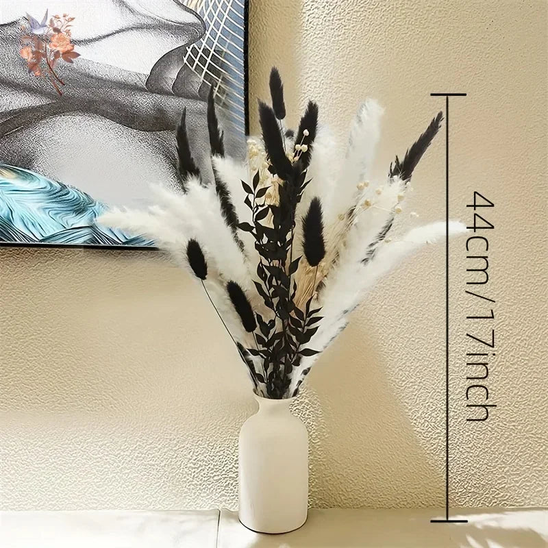 Dried Flower Bouquet | Black & White Pampas Grass