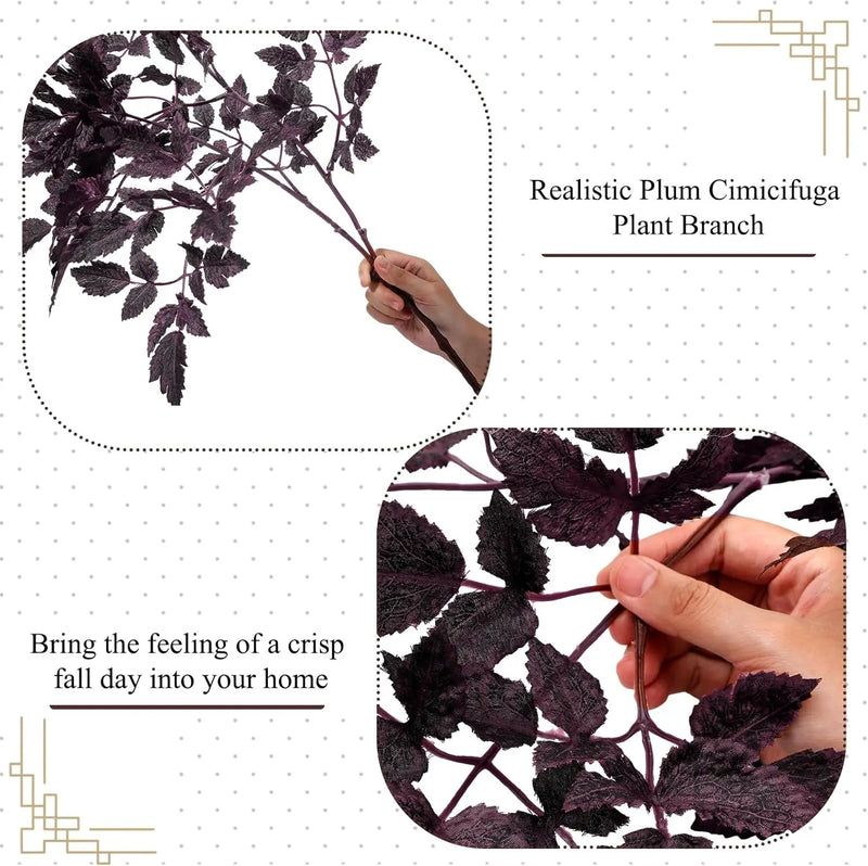 Artificial Cimicifuga Leaf Spray | Faux Plum Branch Decor