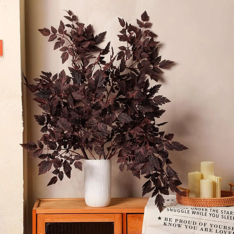 Artificial Cimicifuga Leaf Spray | Faux Plum Branch Decor