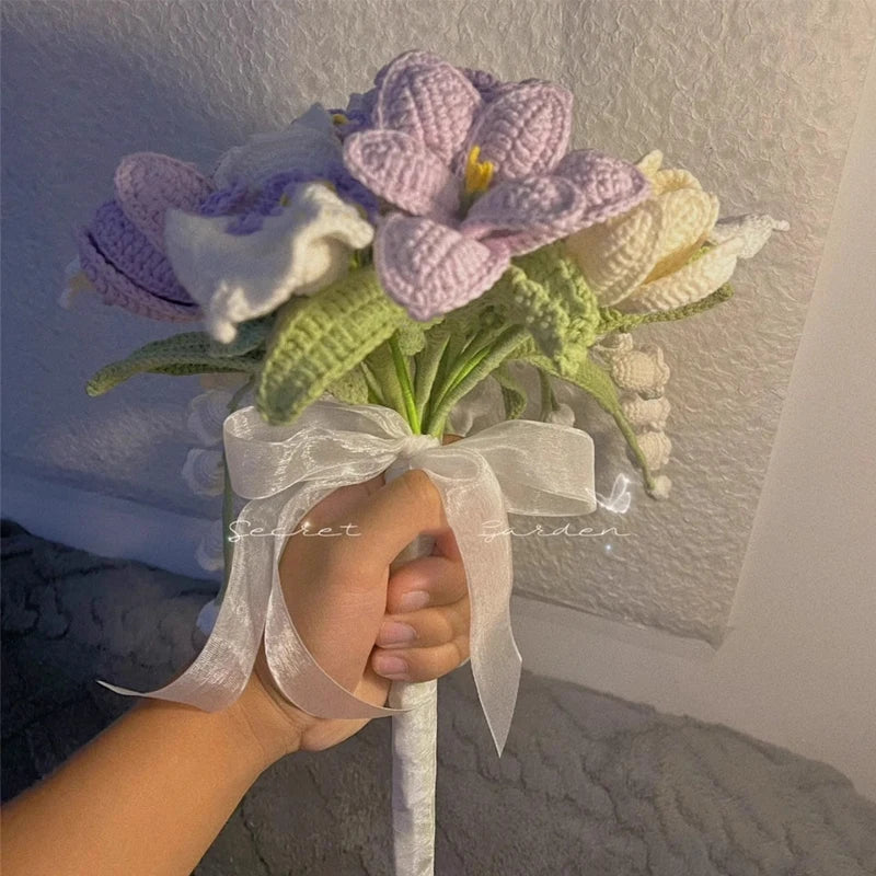 Hand-Knitted Tulip Bouquet Flower Ball | Wool Finished Flowers