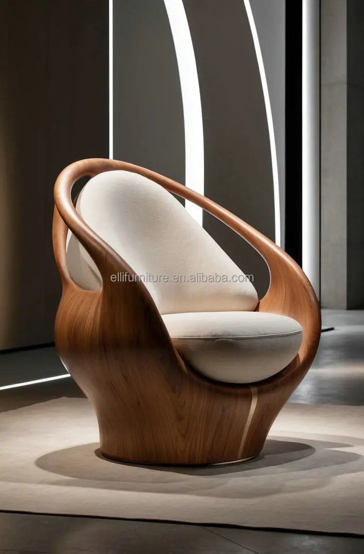 Luxury  Leather Sofa Chair | Ergonomic Solid Wood Accent chair