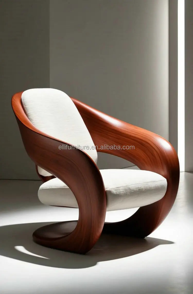 Luxury  Leather Sofa Chair | Ergonomic Solid Wood Accent chair
