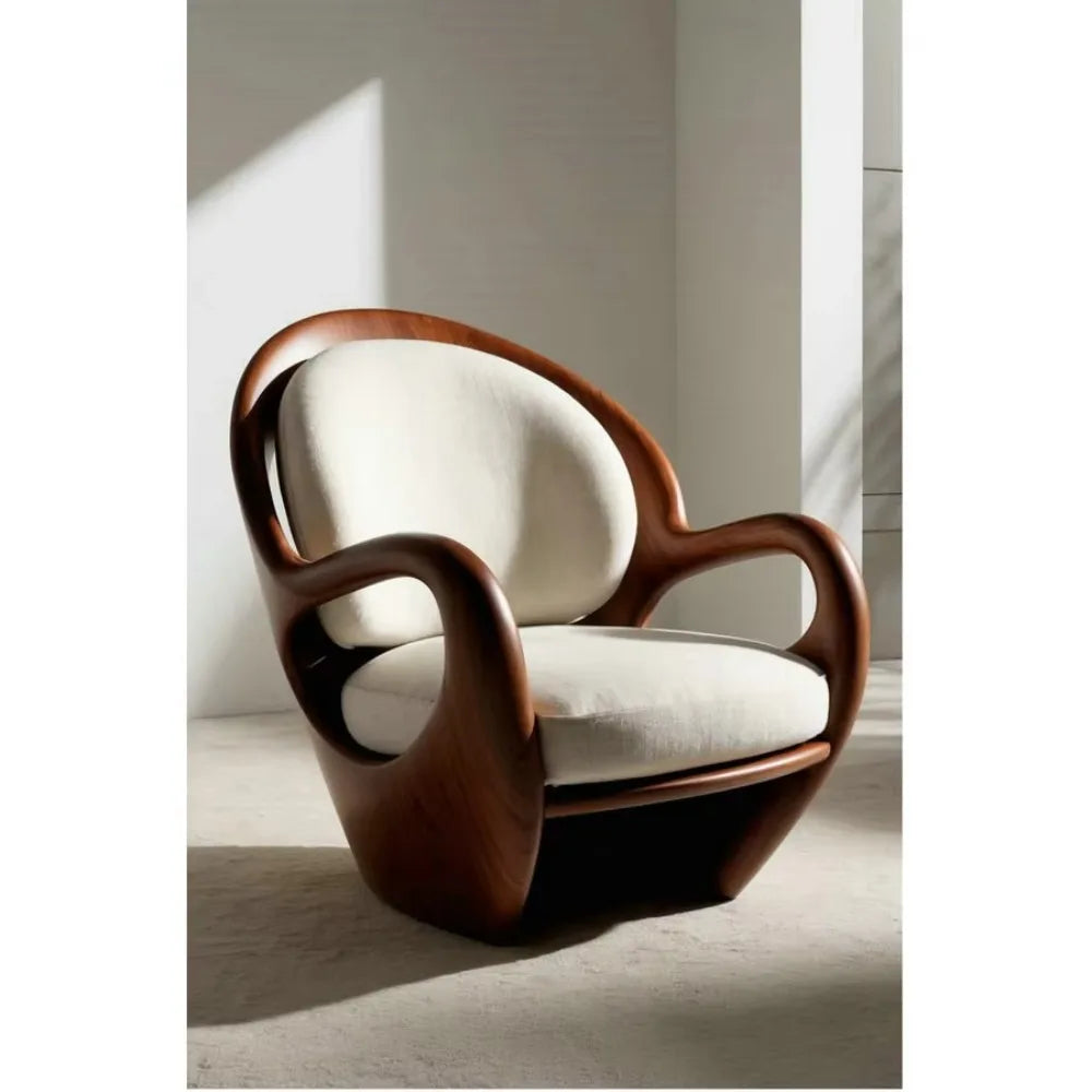 Luxury  Leather Sofa Chair | Ergonomic Solid Wood Accent chair