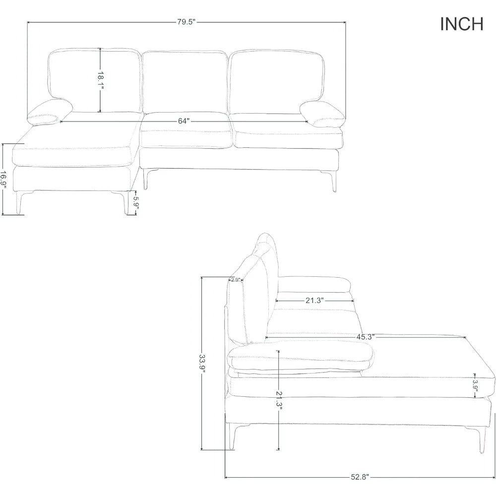  sleeper sofa with chaise