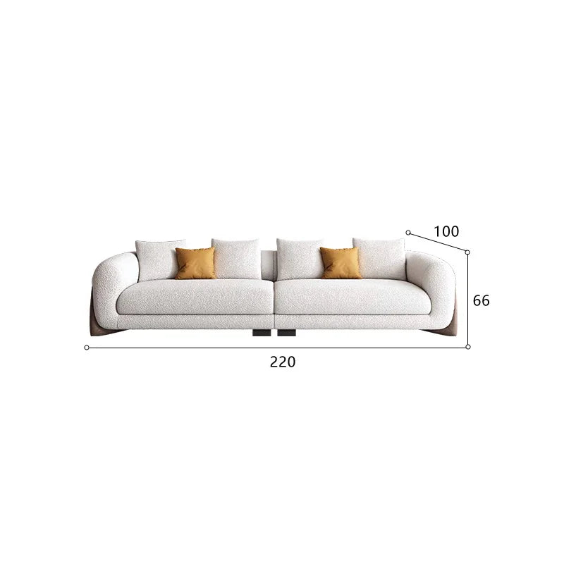 Fabric Sofa Italian Minimalist | Solid Wood Lamb's Wool Sofa