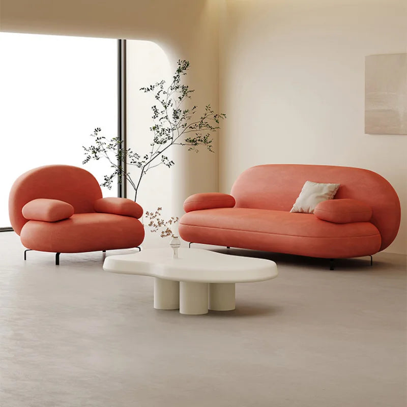 red color sofa