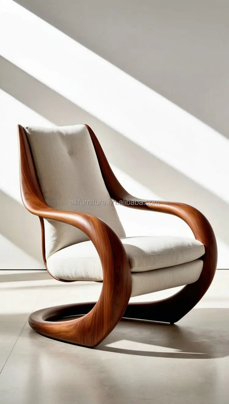 Luxury  Leather Sofa Chair | Ergonomic Solid Wood Accent chair