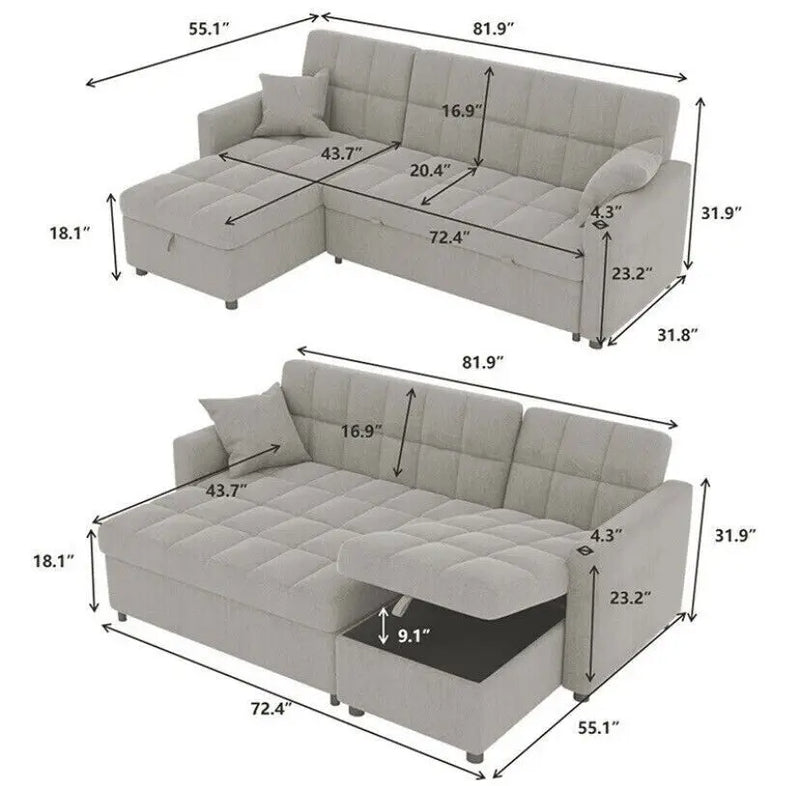 sleeper sofa with chaise