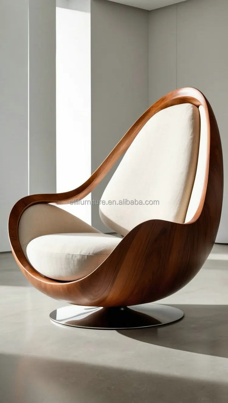 Luxury  Leather Sofa Chair | Ergonomic Solid Wood Accent chair