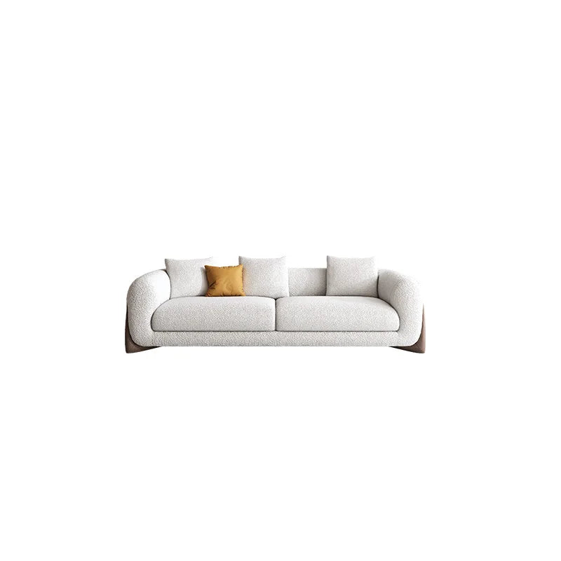 Fabric Sofa Italian Minimalist | Solid Wood Lamb's Wool Sofa