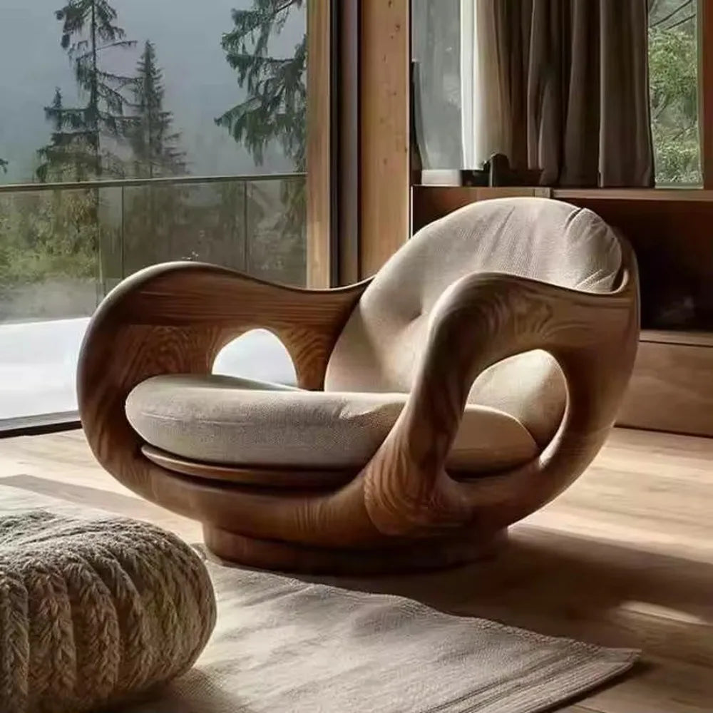 Luxury  Leather Sofa Chair | Ergonomic Solid Wood Accent chair