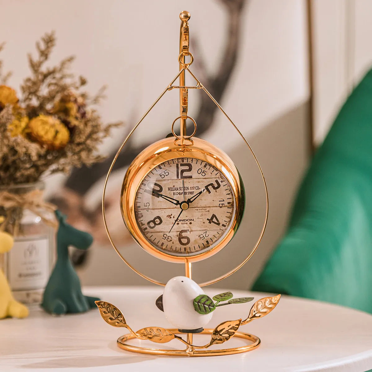 European Golden Retro Clock