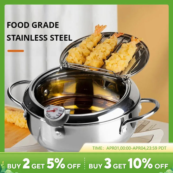 Stainless Steel Oil Pan Thermometer | Household Essential for Tempura Fryer