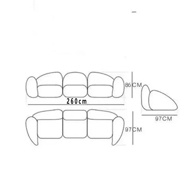 Home Lazy Leisure Rental Cream Modular Sofa