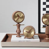 Wood Nordic Gold Desk Clock 