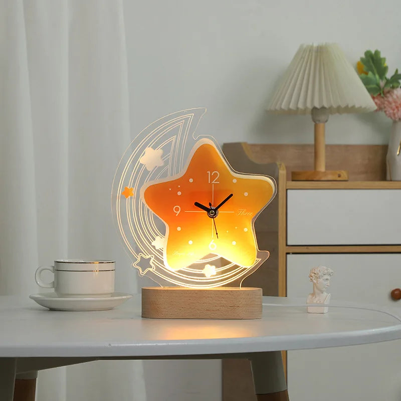 star shaped table clock