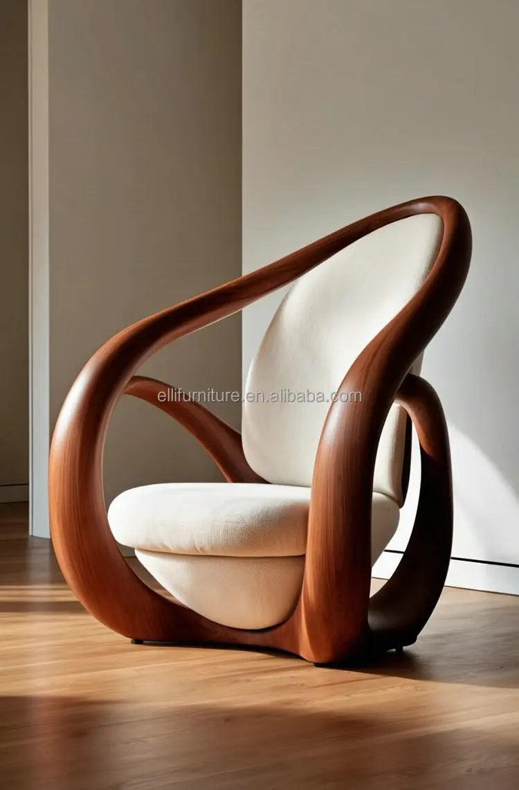 Luxury  Leather Sofa Chair | Ergonomic Solid Wood Accent chair
