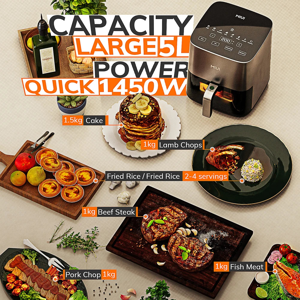 Electric Hot Fryer Oven Oilless Cooker | Touch Control, Nonstick Basket