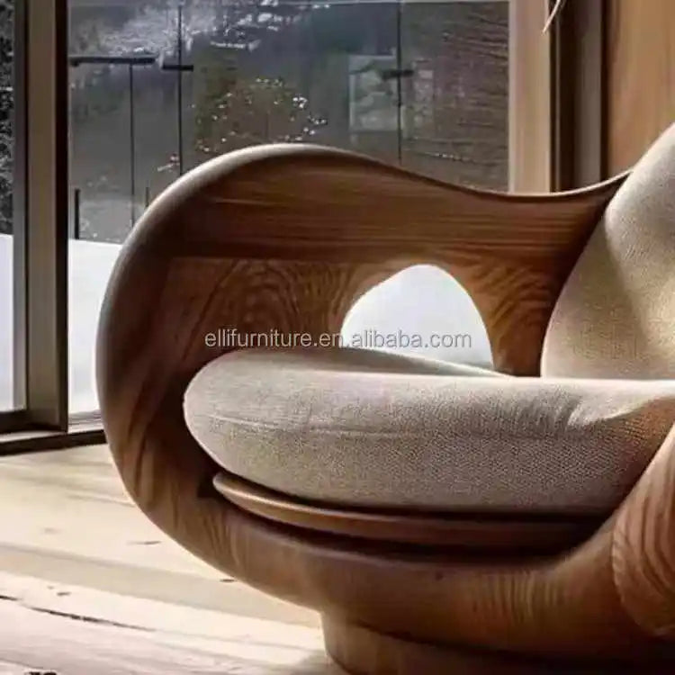 Luxury  Leather Sofa Chair | Ergonomic Solid Wood Accent chair