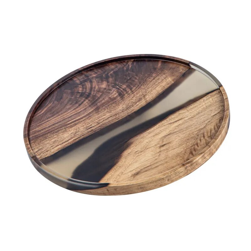 round wooden tray