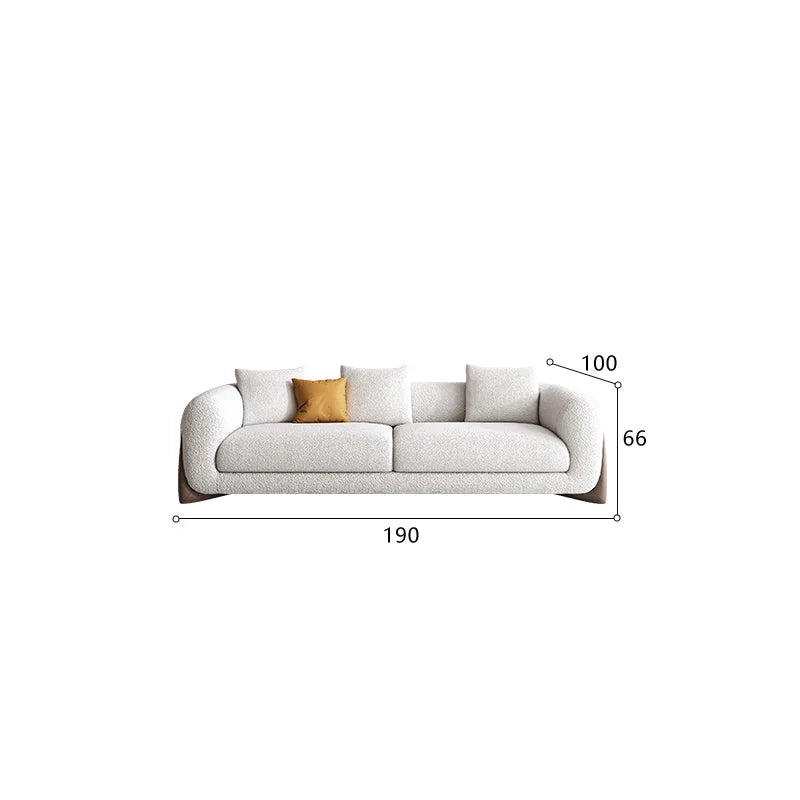 Fabric Sofa Italian Minimalist | Solid Wood Lamb's Wool Sofa