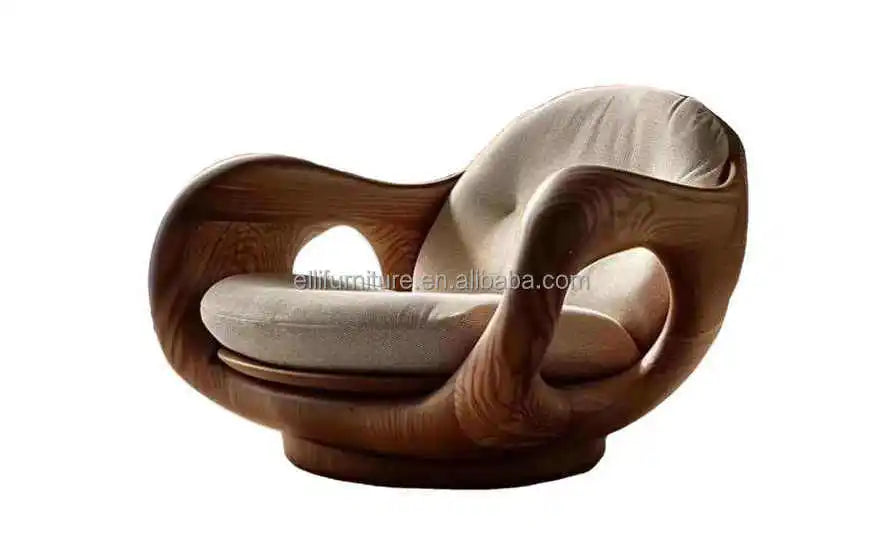 Luxury  Leather Sofa Chair | Ergonomic Solid Wood Accent chair