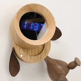 Solid Wood Puppy Alarm Clock
