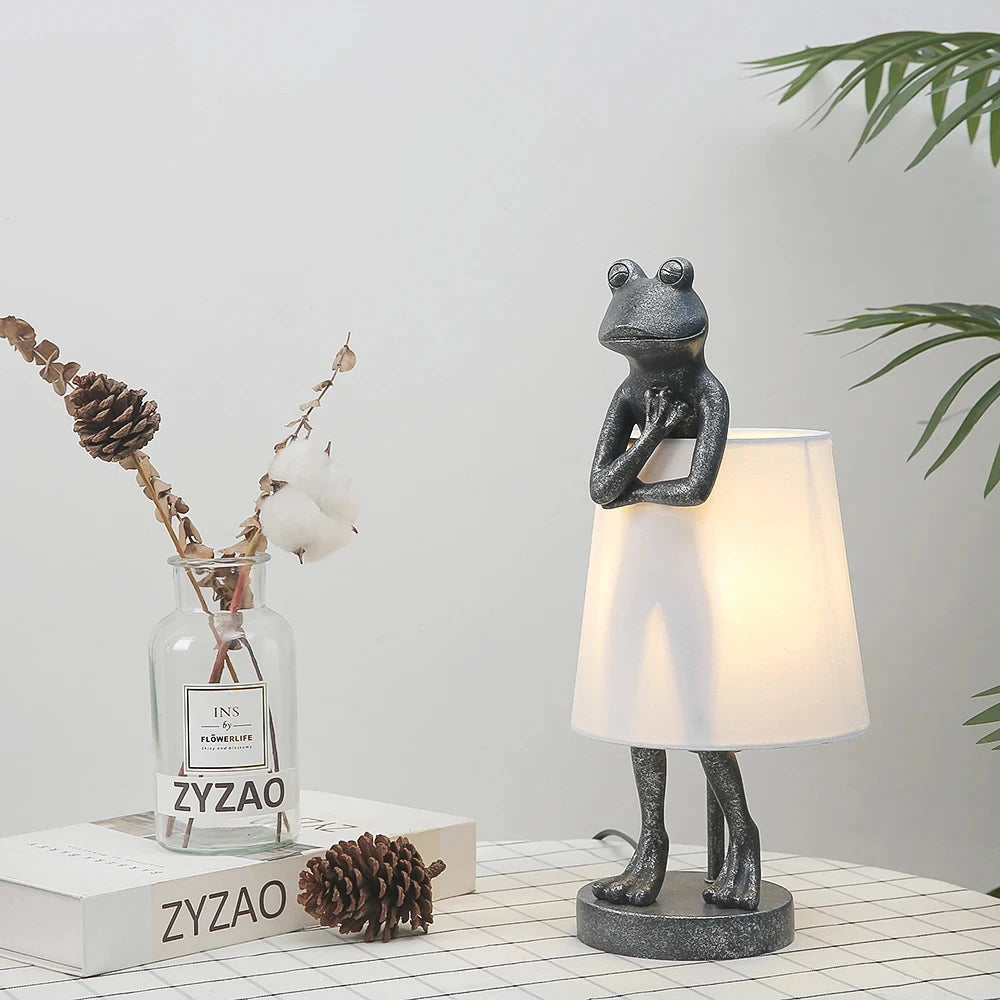 frog led Table Lamp Resin Desk Lamp Led Lights for Room Retro Design Living Room Decorative Bedside lighting Fixtures Bedroom