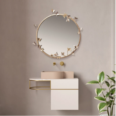 Embossed Butterfly Wall Mirror