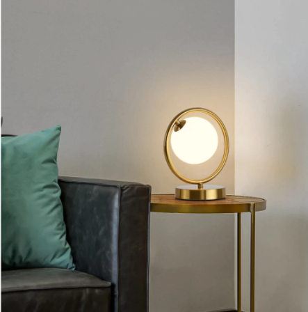 Glass ball table lamp