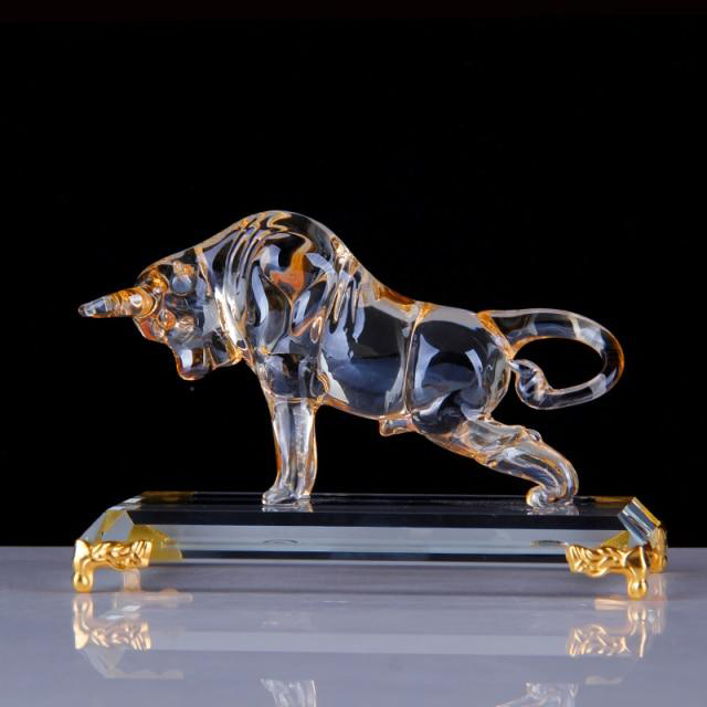 Crystal Bull Sculpture